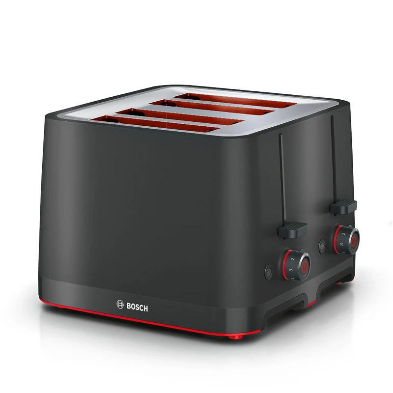 Bosch MyMoment Infuse TAT3M143GB - Stylish 4-Slice Toaster with 7 browning levels, Reheat/Defrost, Auto Shut-Off, High Lift and Crumb Tray, in Matte Black