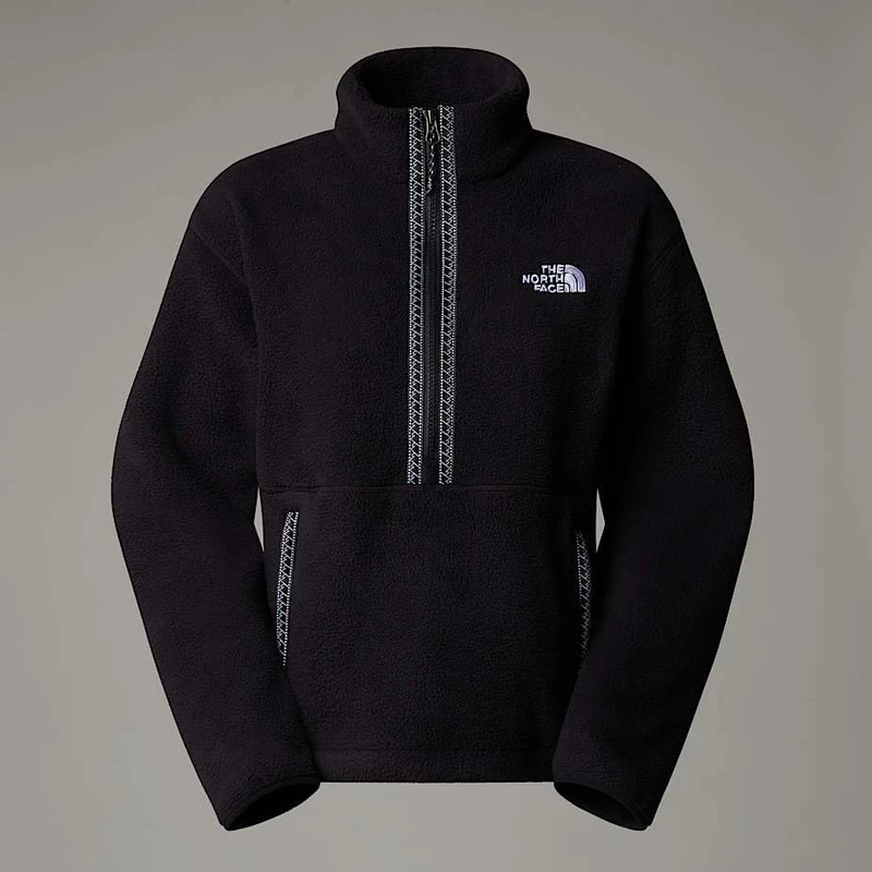 The North Face Women's Fleeski 1/4 Zip Sweatshirt, Tnf Black/Tnf Black, XXL