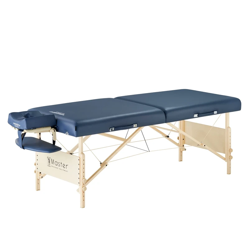 Master Massage 71cm Coronado Portable Massage Table Pro Package- Adjustable Height, Working Capacity of 340kg and 7.6cm Foam Cushioning- Massage Couch Tattoo Bed, Lash Table- Royal Blue