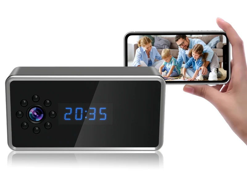 Bewinner 1080P Hidden Camera Alarm Clock, WiFi Home Security Camera, Hidden Camera with Audio, Nanny Cam Hidden Camera - Motion Detection, Remote Monitoring