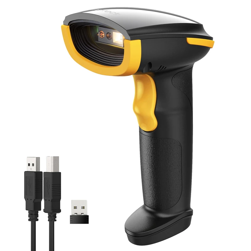 Inateck Bluetooth Scanner Barcode, 1D 2D Wireless USB Barcode Reader Handheld, 1 Charge 3 Months, Scanner Barcode with APP and SDK, BCST-23