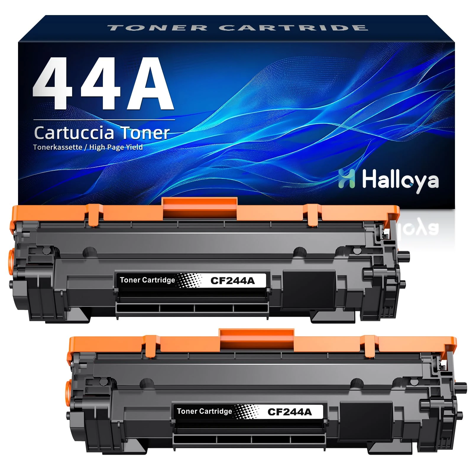 Halloya Compatible Toner Cartridge Replacement for HP 44A CF244A Toner for Laserjet Pro MFP M28A M28W M15A M15W Printer (Black, 2-Pack)