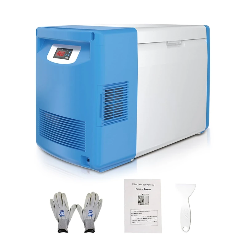 Bonxrdun -86° Ultra-Low Temperature Freezer Portable Medical Freezers Refrigerator, Samples Flash Freezer for Laboratory Samples Storage,Scientific Research(Blue)