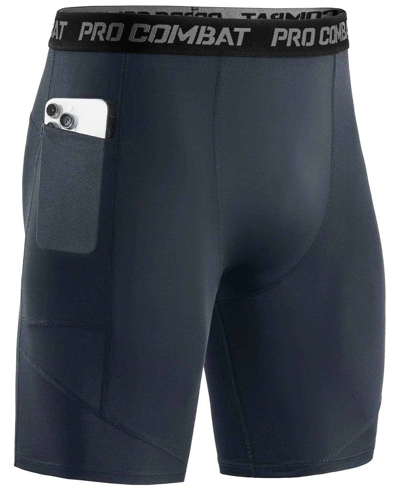 Niksa Compression Shorts Men Gym Running Sports Anti Chafing Underwear Base Layer Shorts Sports Undershorts Quick-Drying Fabric Men’s Workout Shorts, Grey, L