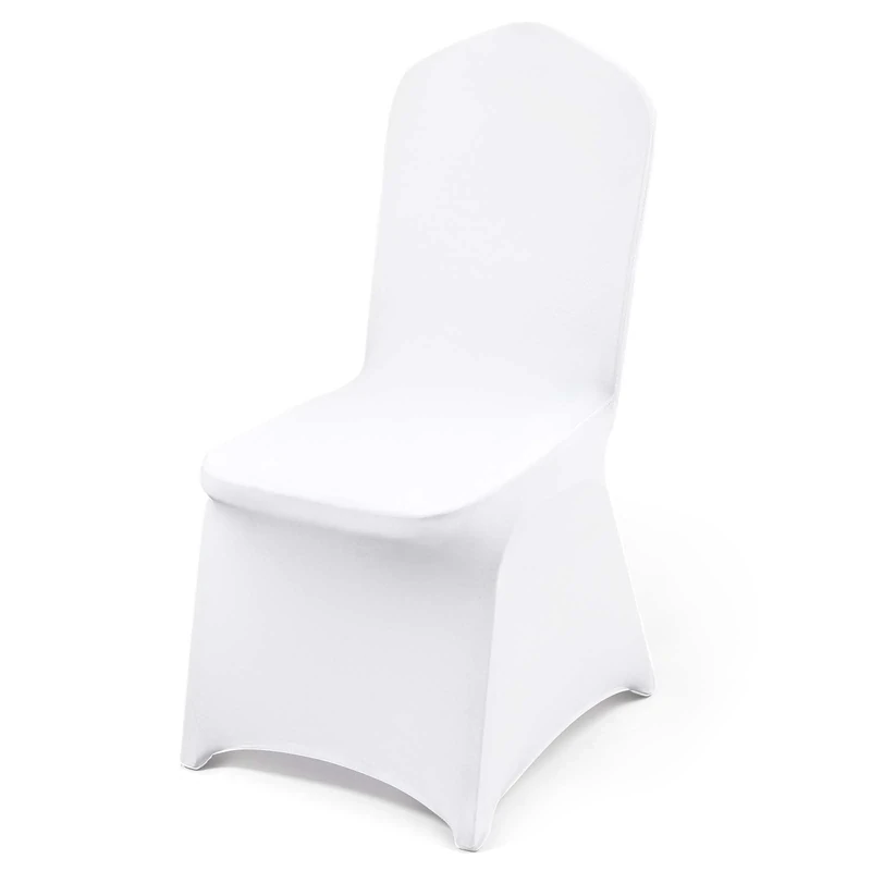 VEVOR 100 PCS White Chair Covers Wedding Stretch Spandex Chair Covers Removable Washable Protective Slipcovers for Weddings Banquets Ceremony