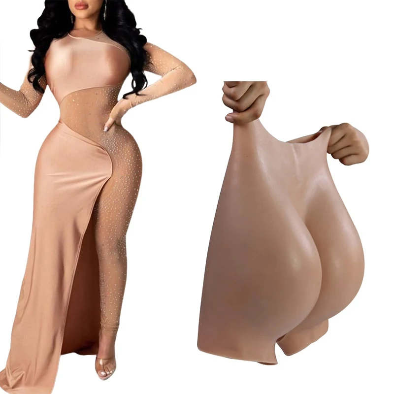 FSYH Silicone Butt Shapewear Panties False Hip Enhancer for Women Male to Female Underwear for Crossdressing Drag Queen,skin,Large