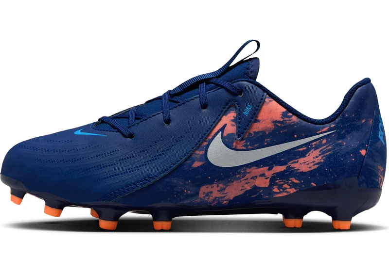 Nike Unisex Kids Jr. Phantom Gx Ii Academy Fg/Mg 'Erling Haaland' Football Shoe, Blue Void Chrome, 5.5 UK