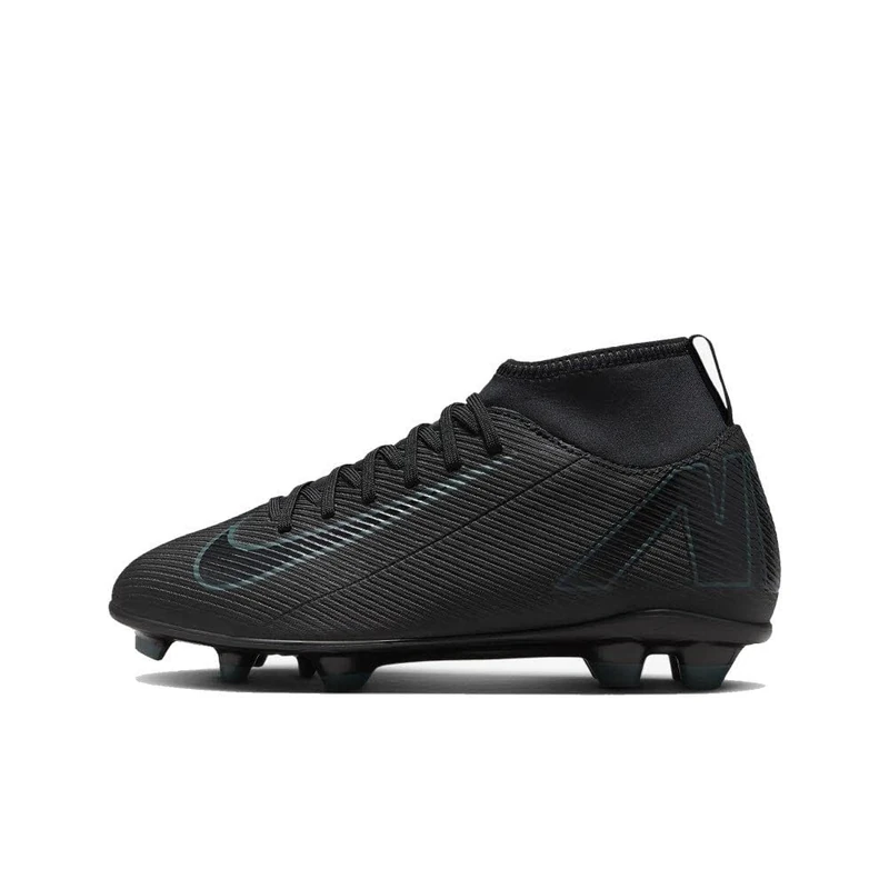 Nike Unisex Kids Superfly 10 Club Fg/Mg Football Shoe, Black Black Deep Jungle, 1.5 UK