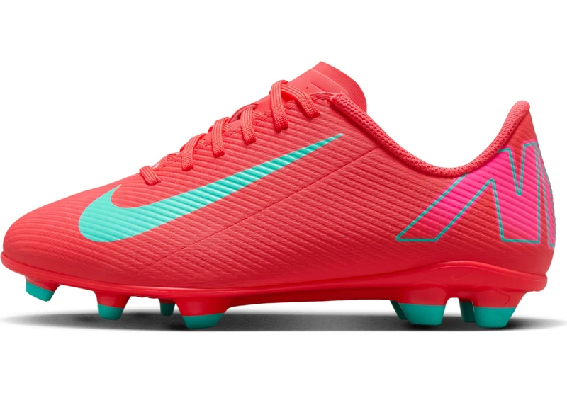 Nike Kid's Jr. Vapor 16 Club FG/MG Football Shoe, Ember Glow/Aurora Green, 5