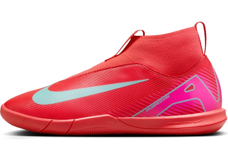 NIKE Boys Jr Zoom Superfly 10 Academy Ic Gym Shoes, Ember Glow Aurora Green, 3 UK Child