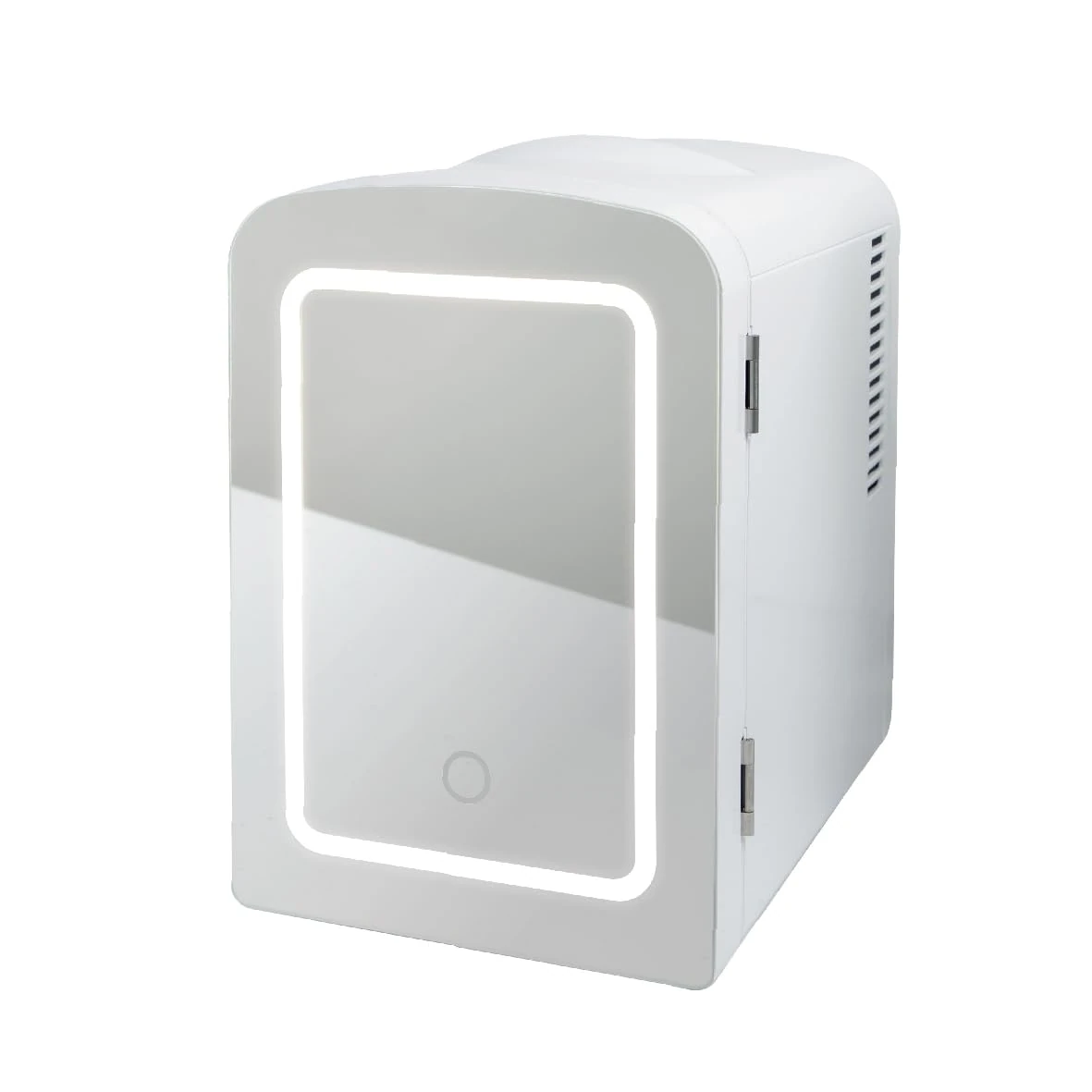 Bauer 39299 LED Mirror Mini Fridge for Beauty, Skincare and Cosmetics/Touch Control/Heat Function/Portable with Carry Handle / 4L Capacity