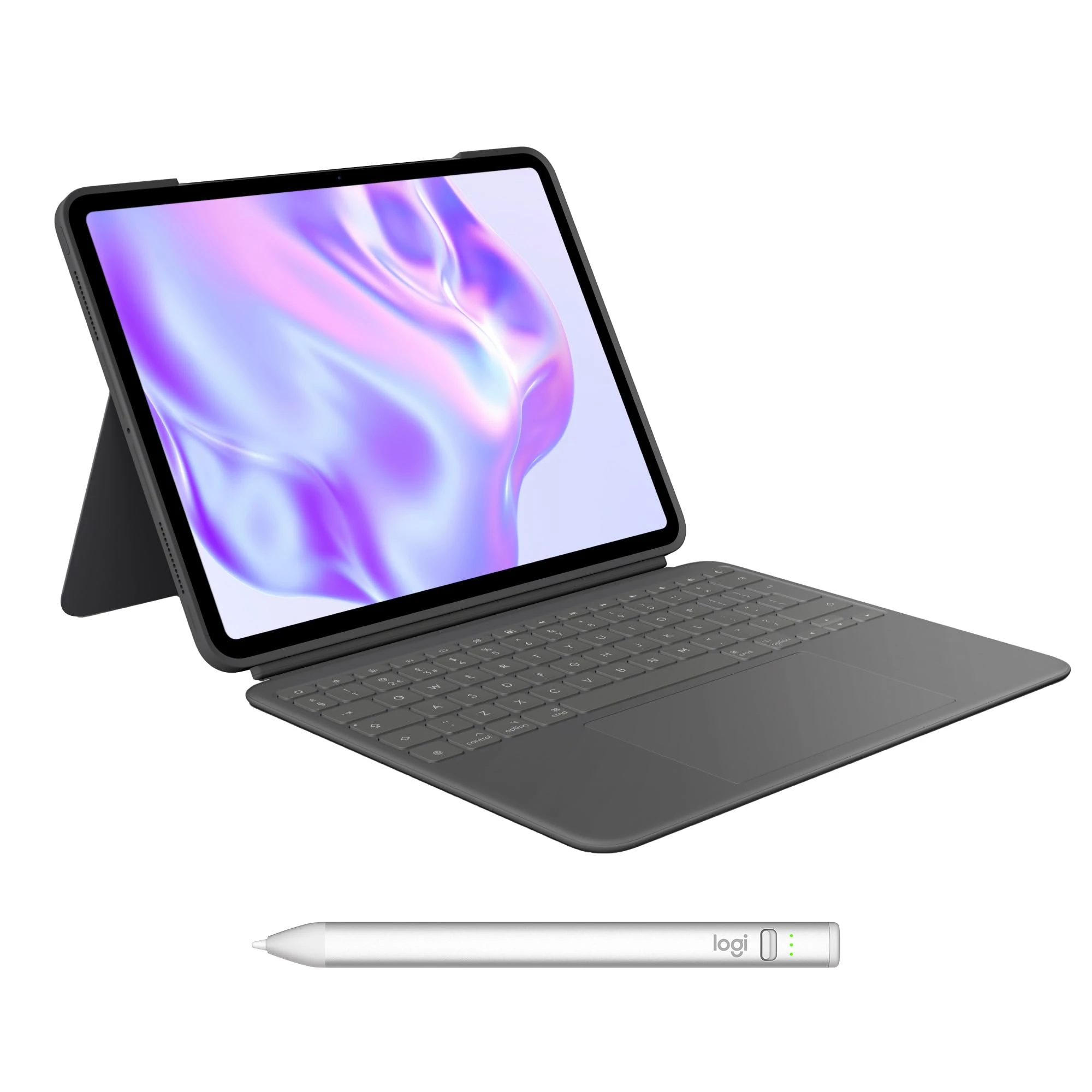 Logitech Combo Touch iPad Pro 13-inch(M4 & M5) Keyboard Case Crayon Digital Pencil (2018 and later), QWERTY UK English Layout - Graphite