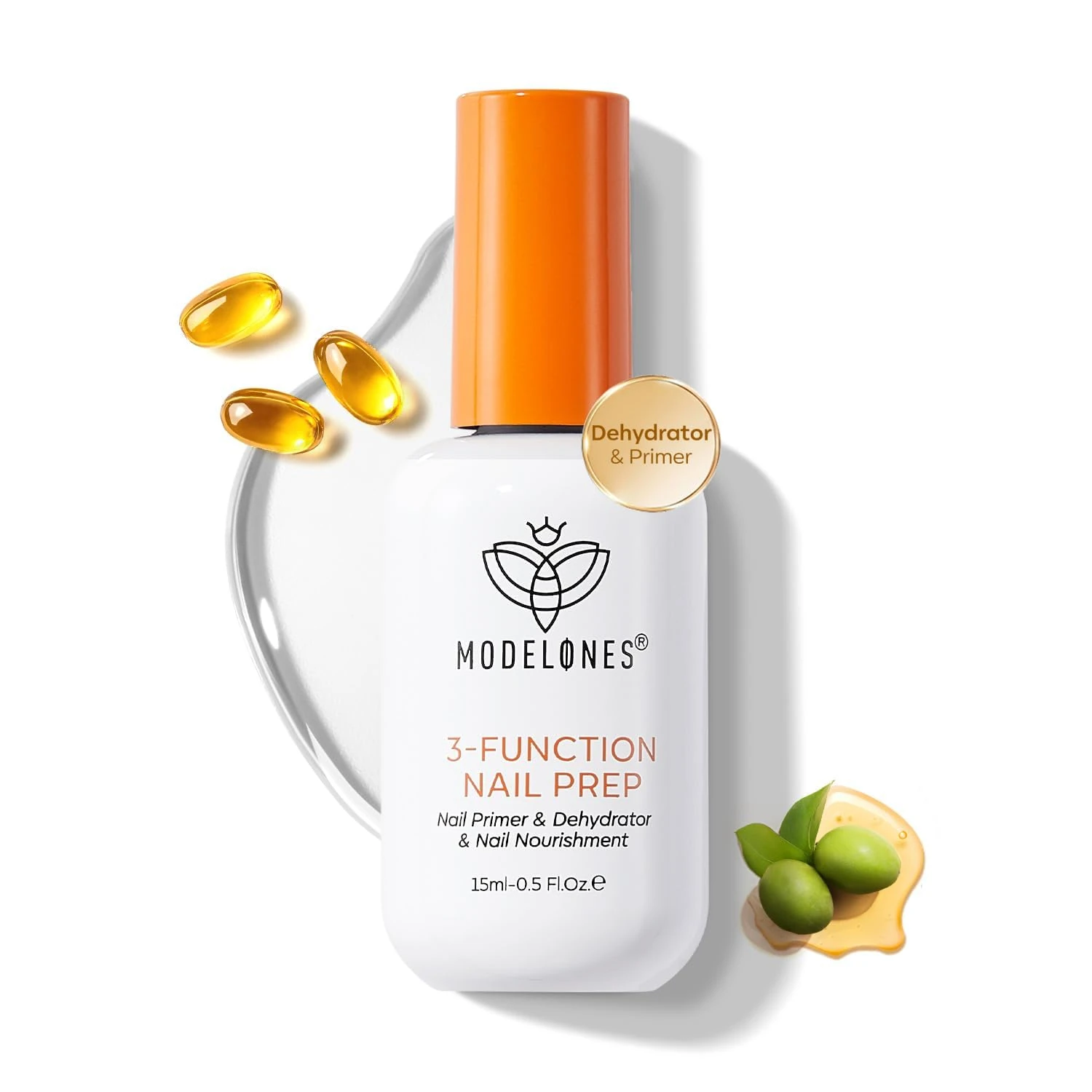 Modelones 1 Pc 3-in-One Nail Prep, 15 ml Nail Dehydrator and Primer & Nail Nourishment, Nail Growth for Acrylic Nails and Gel Nail Polish