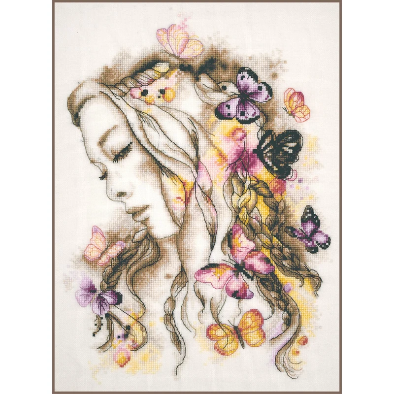 Lanarte Madame Butterfly Counted Cross Stitch Embroidery Kit