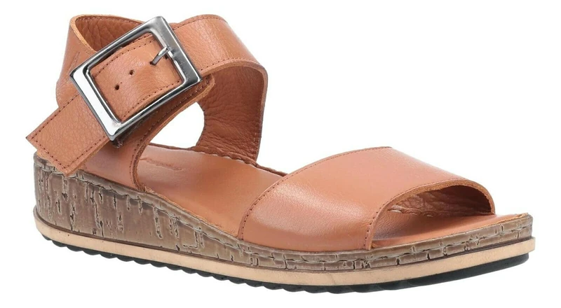 Hush Puppies Women's Ellie Wide Sandal, Tan, 5 UK