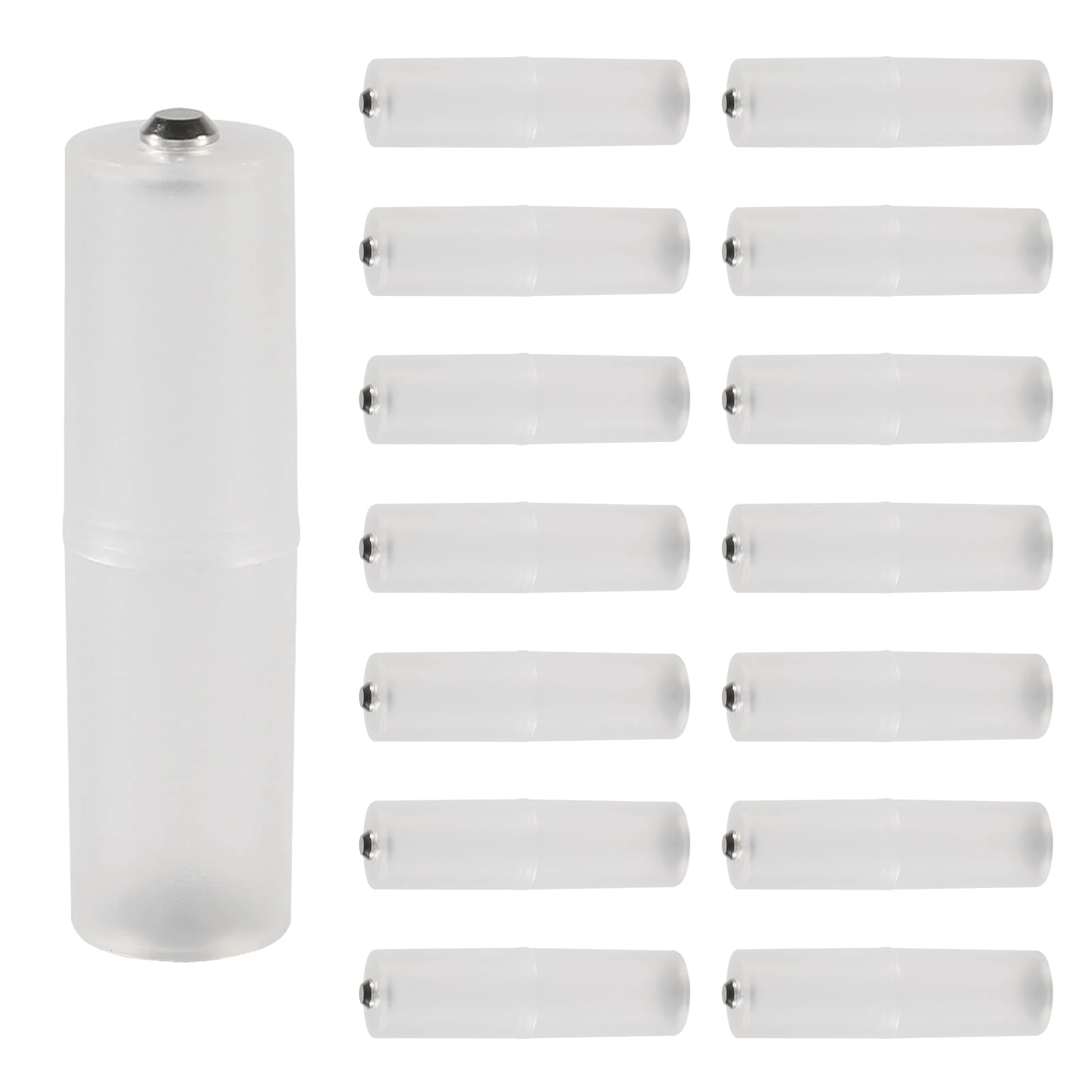 15PCS AAA to AA Battery Adapter Converter AAA to AA Battery Holder Transparent Cases AAA to AA Adapter with Metal Contacts on Bottom for Battery Converter AAA to AA