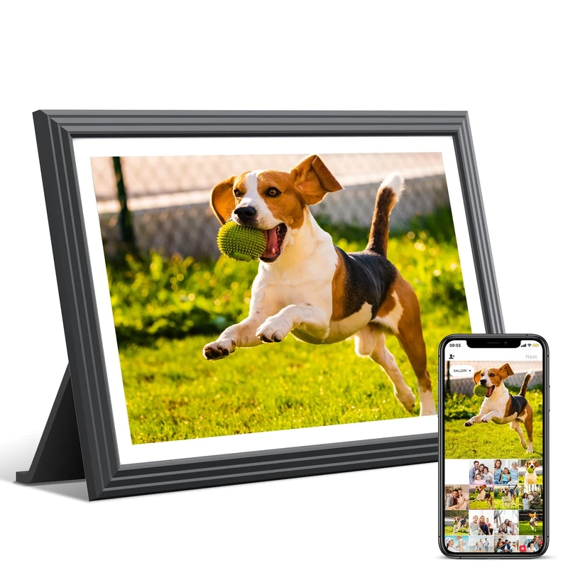 TOLOVE Digital Picture Frame 10.1 Inch WiFi Digital Photo Frame,1280 * 800 HD IPS Touch Screen Smart Cloud Photo Frame, to Share Photos Or Videos Remotely Via APP Email- Android/iOS