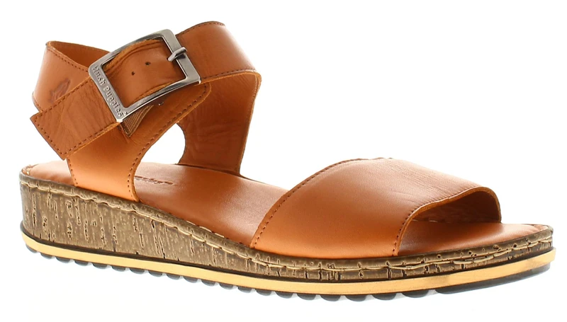Hush Puppies Female Ellie Wide Sandal, Tan, 7