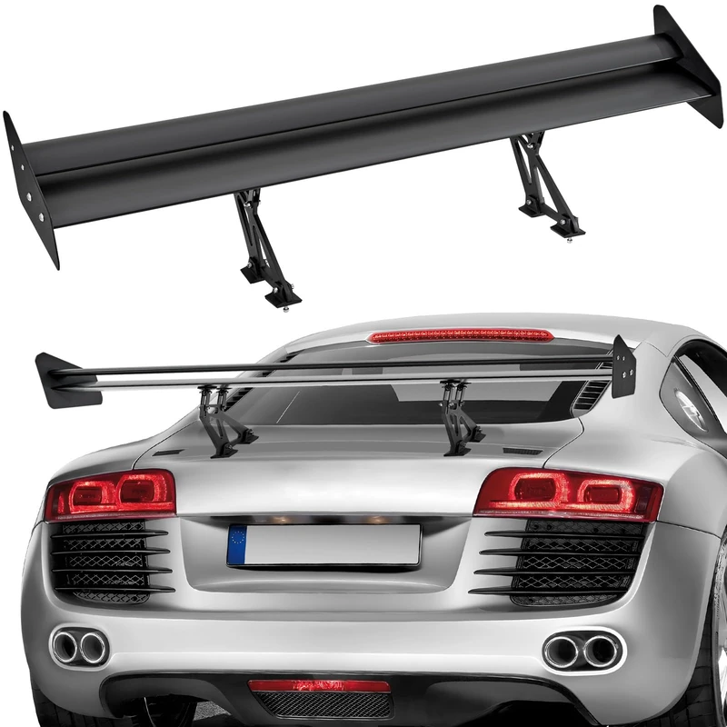 VEVOR GT Wing Car Spoiler, 53.1 Inch Universal Double Deck, Adjustable Aluminum, Racing Spoiler BGW/JDM Drift Black
