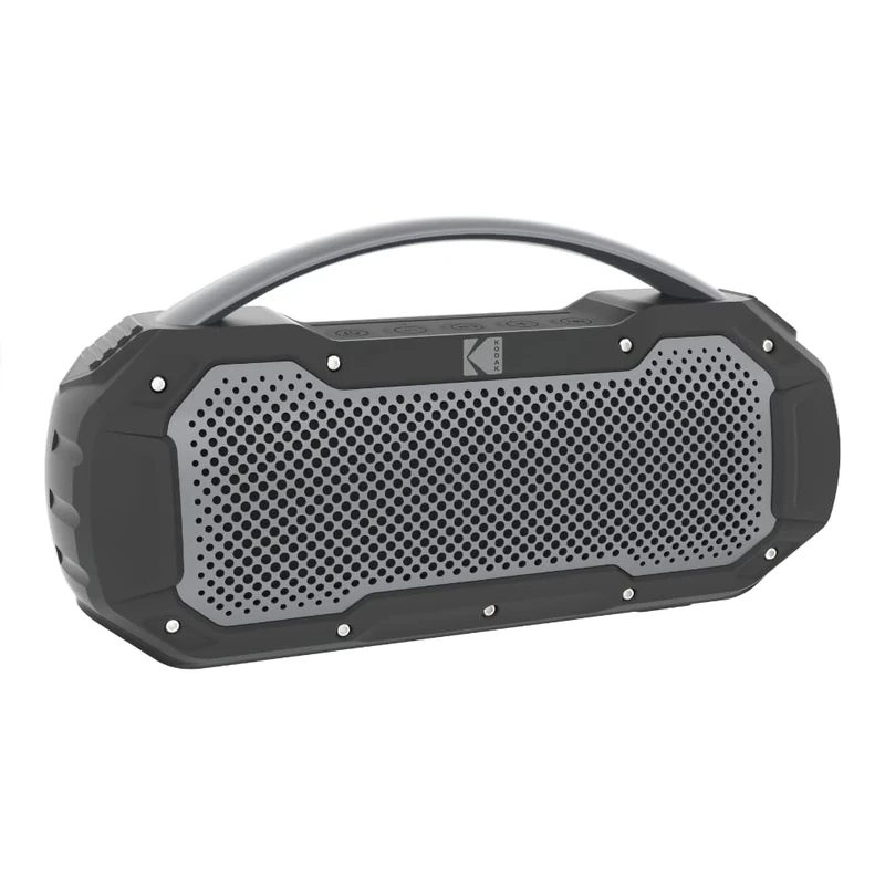 KODAK IPX6 Versatile Bluetooth Speaker with TWS and Hands-Free - Immersive Stereo Sound, Long Life Battery and Bluetooth V5.0 Connectivity - Black