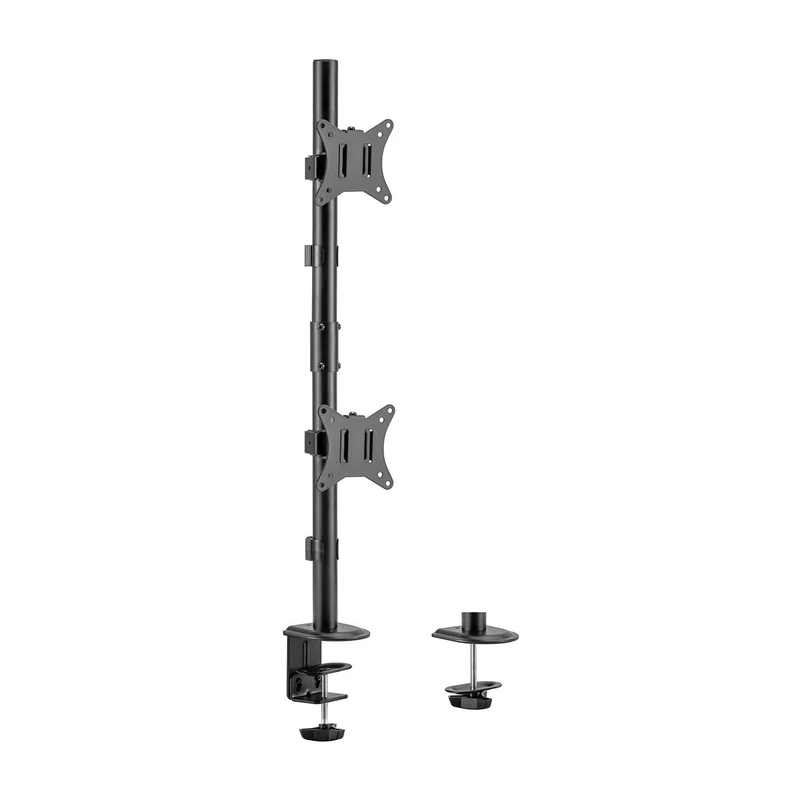 AISENS - DT32TSR-229 - Eco Swivel and Tilt Table Stand for 2 Monitor/TV 9 kg of 17-32, Black