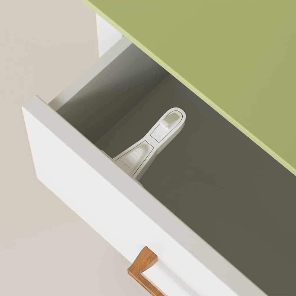 SAFELON 12 Pcs Baby Safety Cabinet Locks Childproof Drawer Locks with Screws, Kids Latch for Drawers and Cabinets (White)