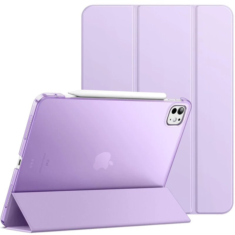 JETech Case for iPad Pro 13-Inch M4 (2024), Slim Stand Hard Back Shell Smart Cover with Auto Wake/Sleep (Purple)