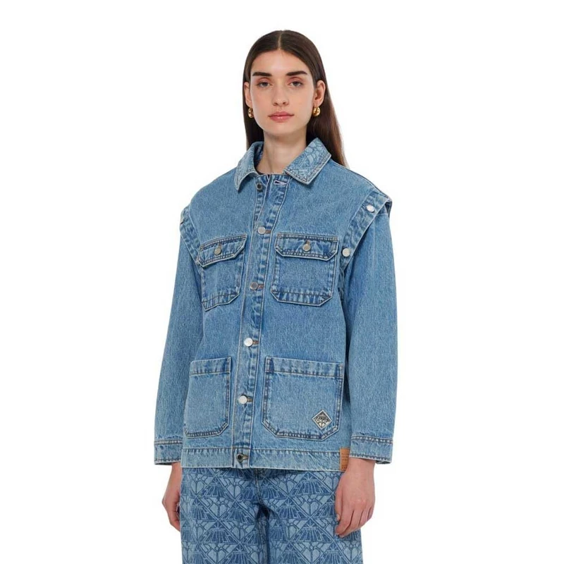 Scotch & Soda Women's Washed Denim Jacket With Detachable Sleeves Jeans Jacke, Lakehouse 414,