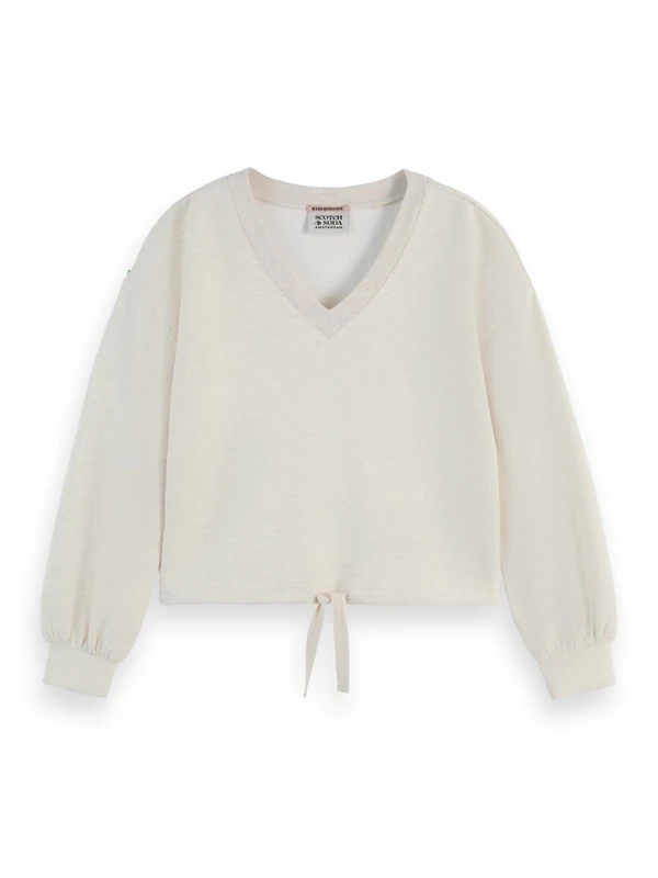 Scotch & Soda V-Neck Modal Sweatshirt, Soft Ice Melange 272, XL