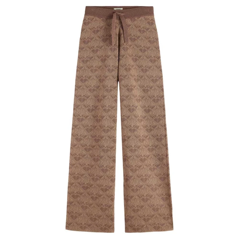 Scotch & Soda Women's Monogram Jacquard Knitted Trousers Shorts, Desert Sand 281,