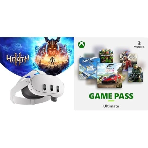Meta Quest 3 128GB - Breakthrough mixed reality - Powerful performance + Xbox Game Pass Ultimate | 3-Month Membership | Digital Dowload for Xbox