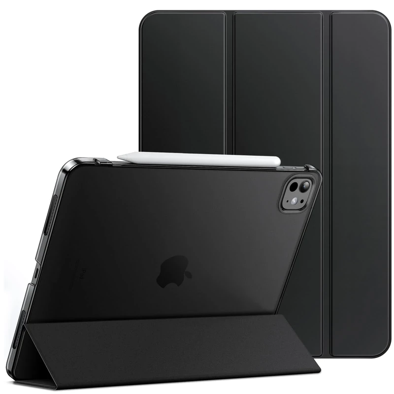 JETech Case for iPad Pro 11-Inch M5/M4 2025/2024 (6th/5th Generation), Slim Stand Hard Back Shell Smart Cover with Auto Wake/Sleep (Black)