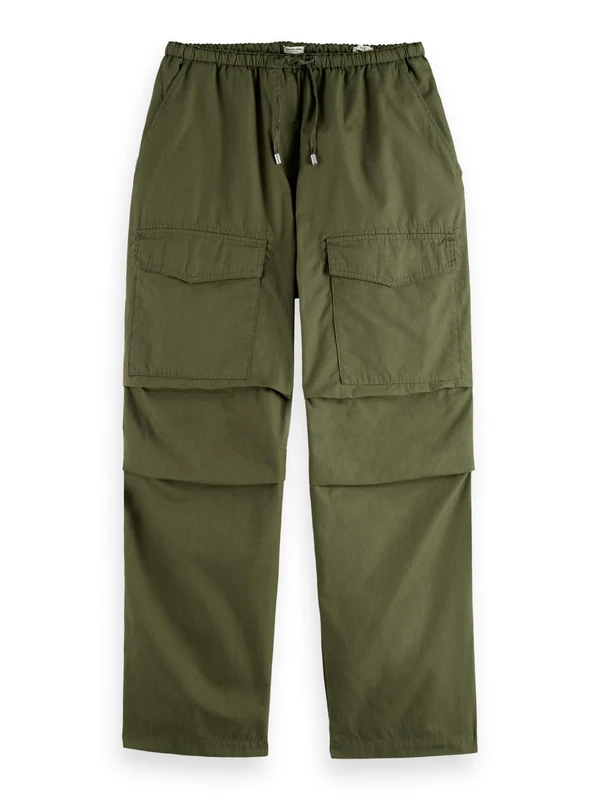 Scotch & Soda Women's Ivy Mid-Rise Wide-Leg Cargo Pant Casual Pants, Classic Green 352,