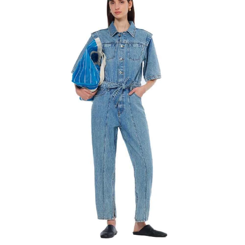 Scotch & Soda Women's Denim Workwear Jumpsuit Lakehouse, 8