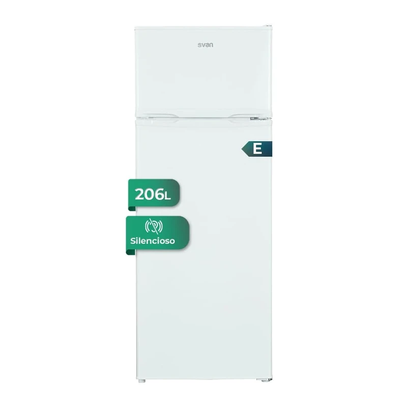 SVAN Frigorífico 2 Puertas Blanco SF145501E. Capacidad 206 Litros, Puerta Reversible, Bajo Nivel Sonoro, Eficiencia Energética Clase E - Image 1
