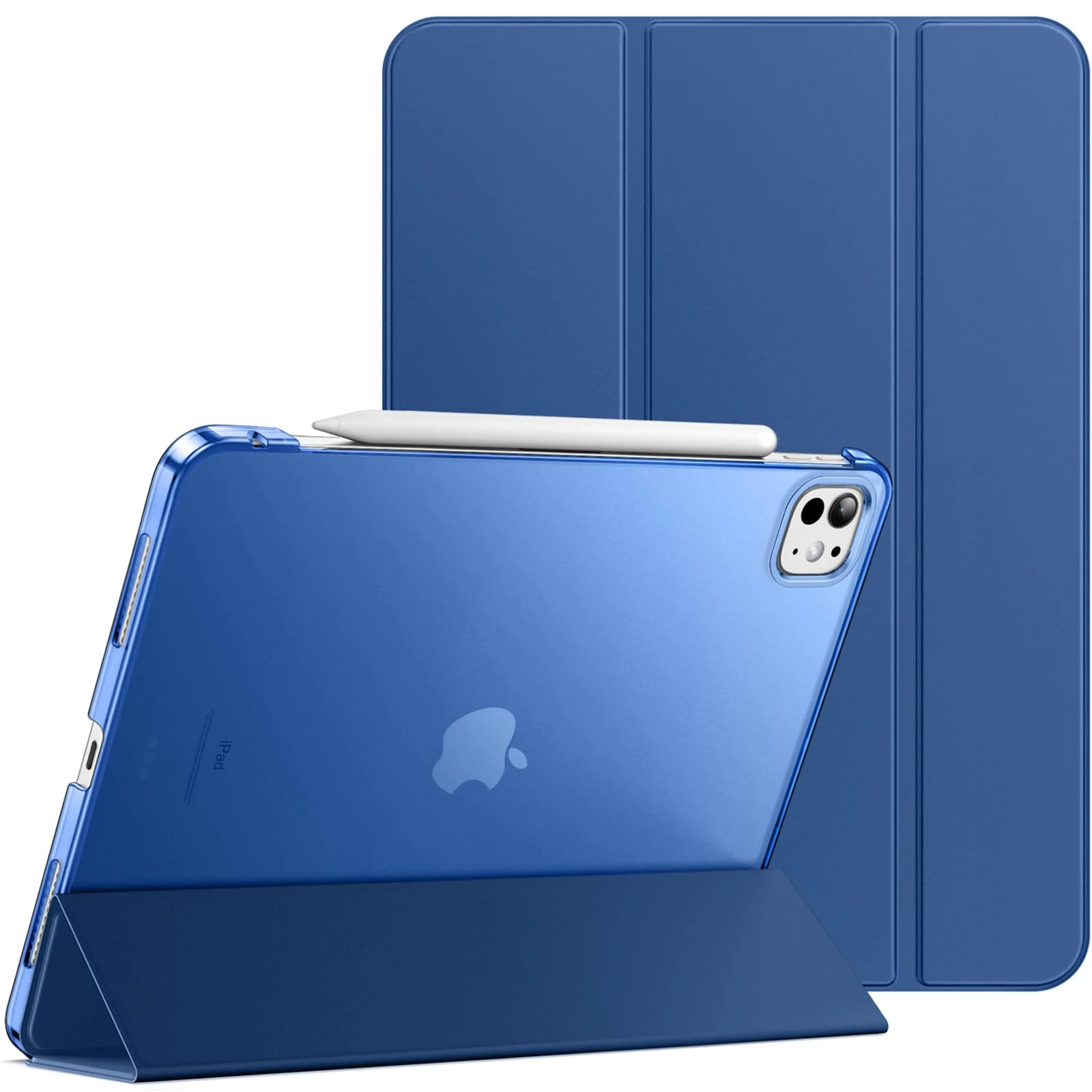 JETech Case for iPad Pro 13-Inch M4 (2024), Slim Stand Hard Back Shell Smart Cover with Auto Wake/Sleep (Navy)