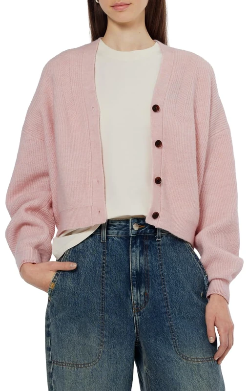 Scotch & Soda Women's Fuzzy Relaxed Cardigan, Pink Mix, L