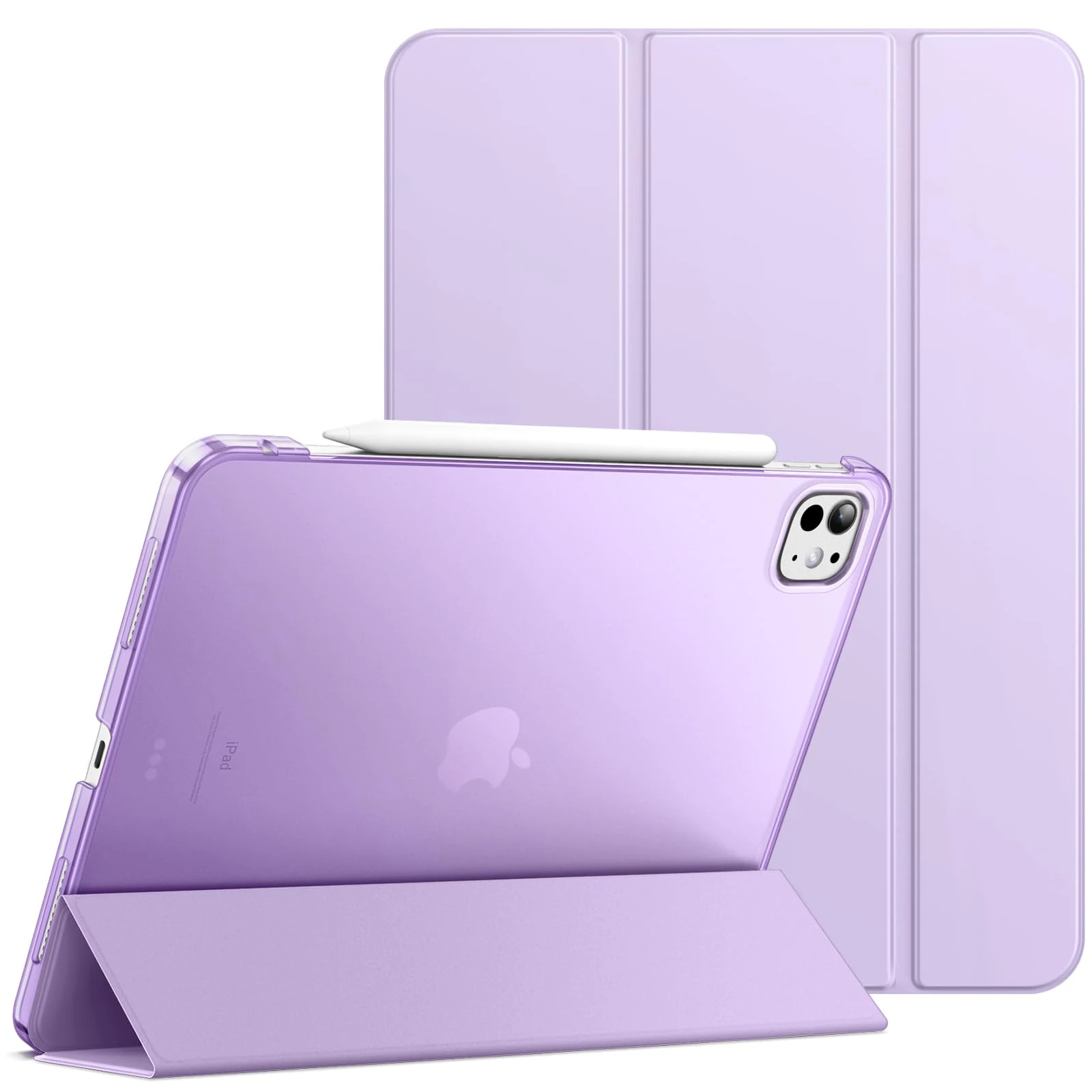JETech Case for iPad Pro 11-Inch M5/M4 2025/2024 (6th/5th Generation), Slim Stand Hard Back Shell Smart Cover with Auto Wake/Sleep (Purple)