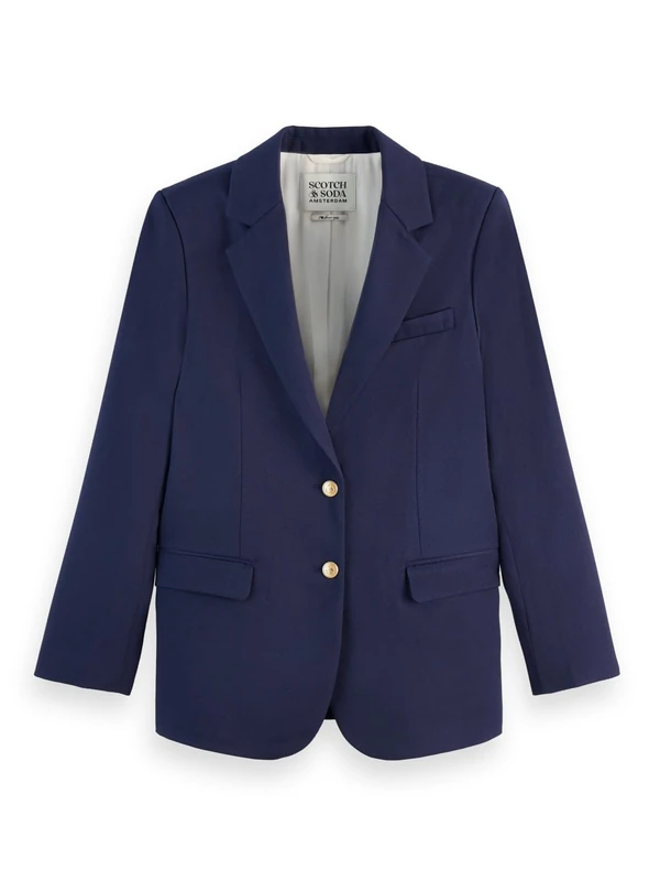Scotch & Soda Boyfriend Gabardine Twill Blazer, Navy 410, 12