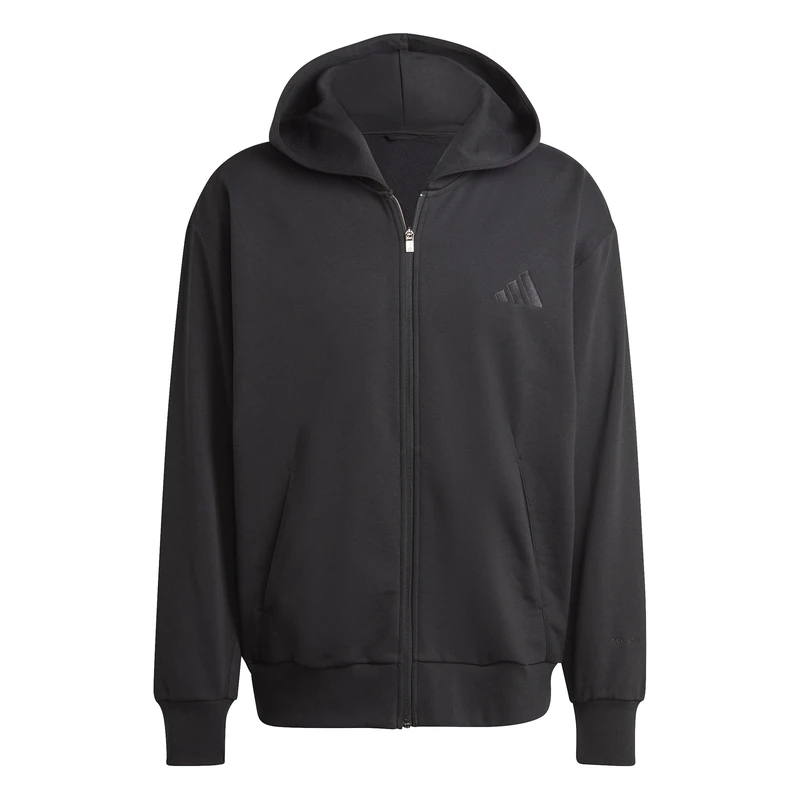 adidas Men's ALL SZN FLEECE FULL ZIP HOODIE, black, L