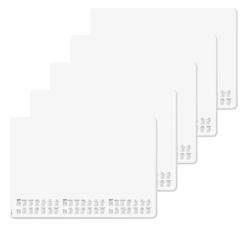 SIGEL HO301/5 Paper Desk Pad, Approx. DIN A2, with Current 3-Year Calendar, 30 Sheets, Dotted, Pack of 5, with Rounded Corners, Vegan, Made from Sustainable Paper