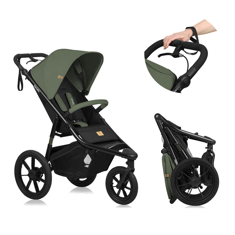 LIONELO Azura Jogging Pushchair from 6 Months to 22 kg Tricycle Jogging Pushchair Adjustable Backrest to a Reclining Position Large Pneumatic Wheels Full Shock Absorption XXL Hood - Image 1