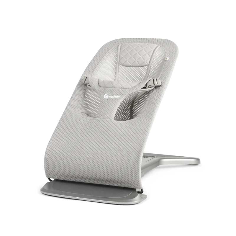 Ergobaby 3-in-1 Evolve Bouncer Mesh, Ergonomic Baby Rocker for Newborns from Birth to Toddler, Breathable Baby Swing with Newborn Insert (2.5 kg - 13.2 kg), Light Grey