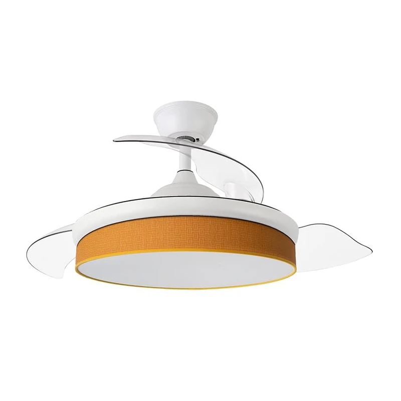 Eden pulse Fan DC 72W White/Orange, 3 Blades, 7200lm, 3000-4000-6000K, with Remote Control, Memory and Timer, Ideal for air Conditioning and Comfort. - Image 1