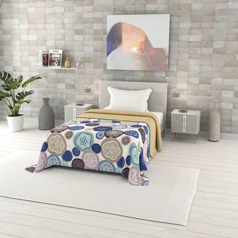 Italian Bed Linen Murrine Fantasy Microfibre Summer Quilt 220 x 270 cm