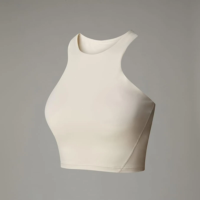 The North Face Women's Refina Longline Sports Bra, White Dune, XS