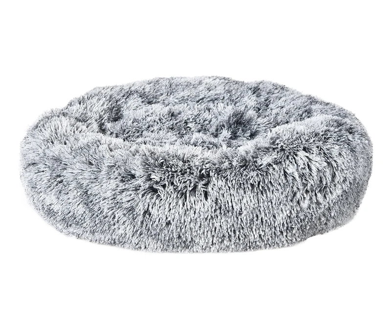 Dehner Lieblinge Cookie Cuddly Bed for Dogs/Cats/Dogs/Cats/Easy Care Approx. Diameter 76 cm/Height 17 cm/Size L Polyester Grey - Image 1