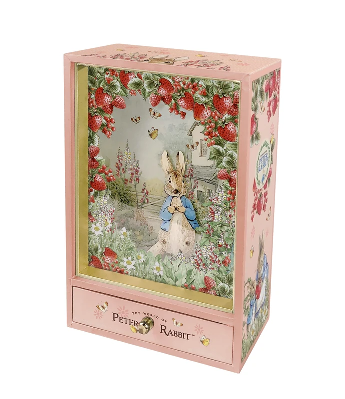 Trousselier Peter Rabbit Music Box, Wood, Pink, 13x7x21