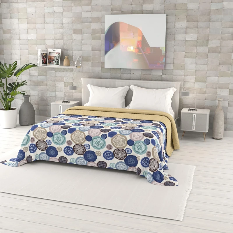 Italian Bed Linen Murrine Fantasy Microfibre Summer Quilt, Double 260 x 270 cm