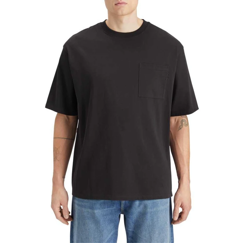 Scotch & Soda Mens 3 Crosses Pocket Loose-fit T-Shirt, Black, XL UK